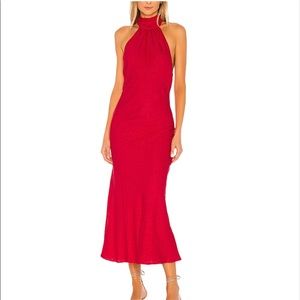 COPY - LOVERS AND FRIENDS COREY MIDI DRESS IN RED LEOPARD